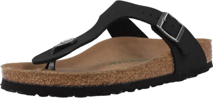 Birkenstock Gizeh Nubuck Flip Flops Black Heren