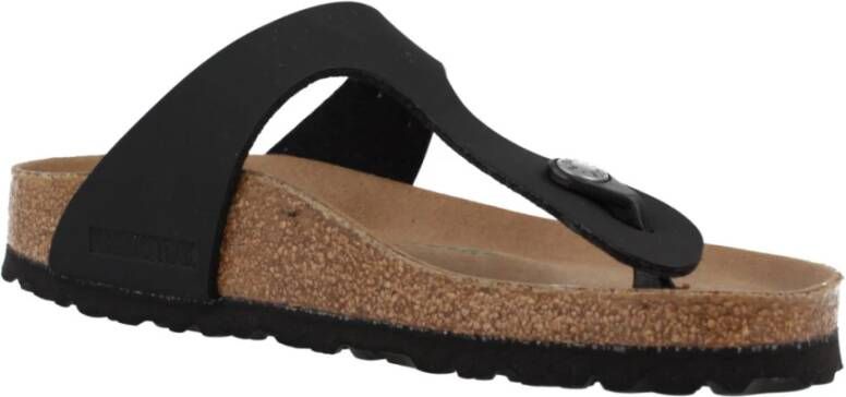 Birkenstock Gizeh Nubuck Flip Flops Black Heren