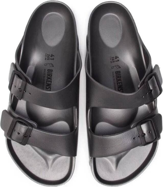 Birkenstock Grijze Eva Slides Unisex Volwassenen Slippers Gray Heren