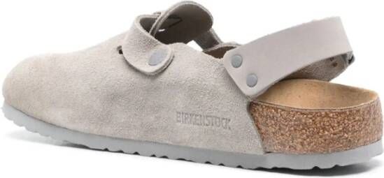 Birkenstock Grijze Suède Hak Slingback Sandaal Gray Heren