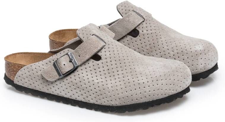 Birkenstock Grijze Suède Klompen Boston VL
