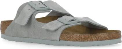 Birkenstock Grijze Suède Sandalen met Zachte Voetbed Gray Heren