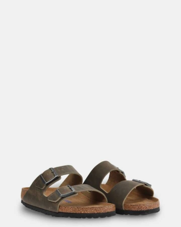 Birkenstock Groene Leren Sandalen Arizona Stijl Green Dames