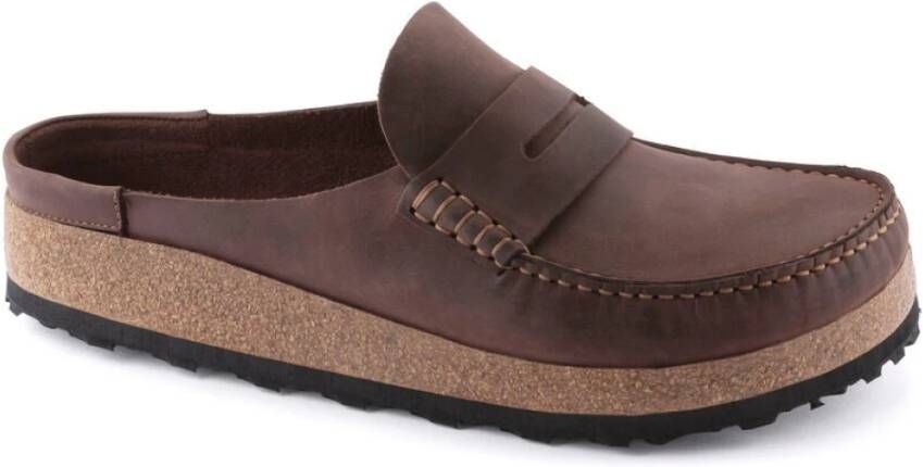 Birkenstock Leren Sandalen Napels Habana Brown Heren