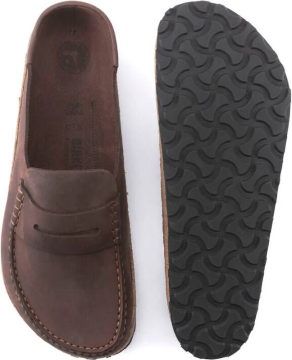Birkenstock Leren Sandalen Napels Habana Brown Heren