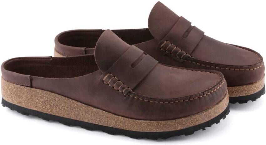 Birkenstock Leren Sandalen Napels Habana Brown Heren