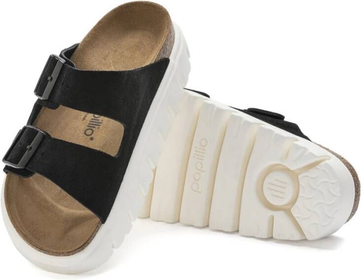 Birkenstock Klassieke Arizona Sandalen met Plateau Zwart Dames