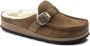 Birkenstock Suède Bontgevoerde Sandalen Brown - Thumbnail 4