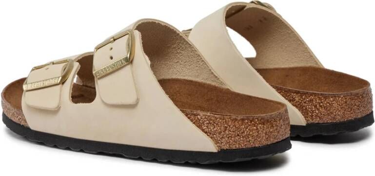 Birkenstock Klassieke Lederen Sandalen Beige Dames