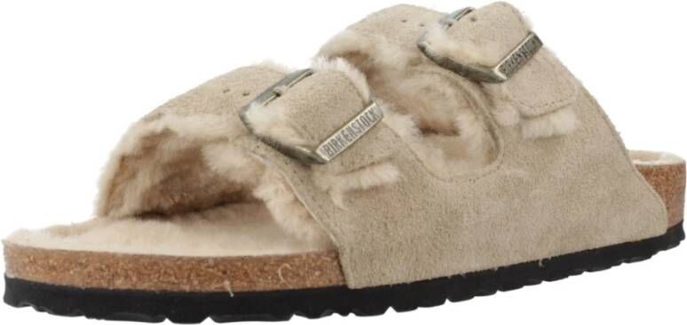 Birkenstock Classic Slide Sandalen Beige Dames