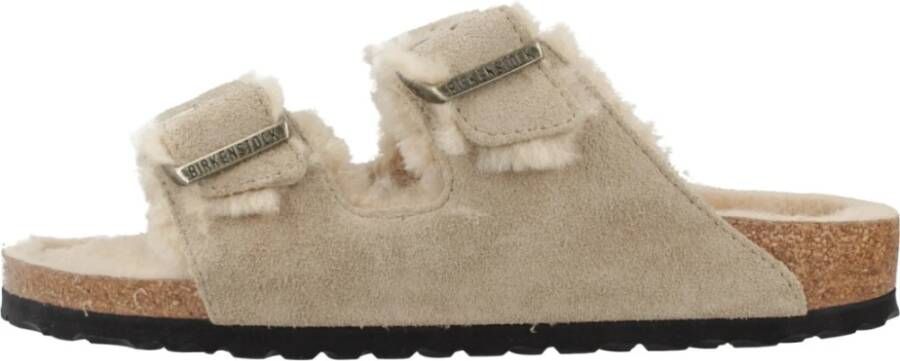 Birkenstock Classic Slide Sandalen Beige Dames