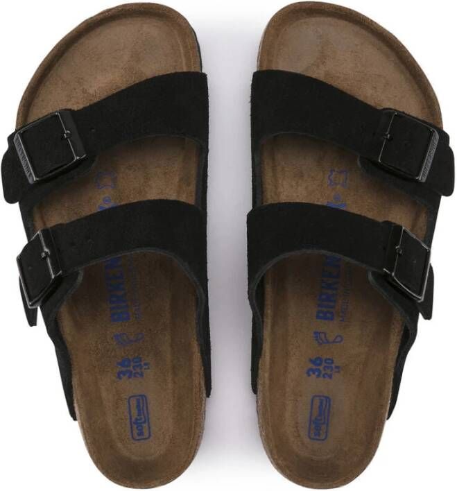 Birkenstock Klassieke tweestrooks damesandaal Zwart Dames