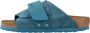 Birkenstock Kyoto Nubuck Suede Leren Slippers Blue Dames - Thumbnail 3