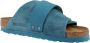 Birkenstock Kyoto Nubuck Suede Leren Slippers Blue Dames - Thumbnail 5