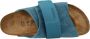 Birkenstock Kyoto Nubuck Suede Leren Slippers Blue Dames - Thumbnail 7