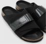Birkenstock Kyoto Sandalen Zwart Velours Leer Black Dames - Thumbnail 14