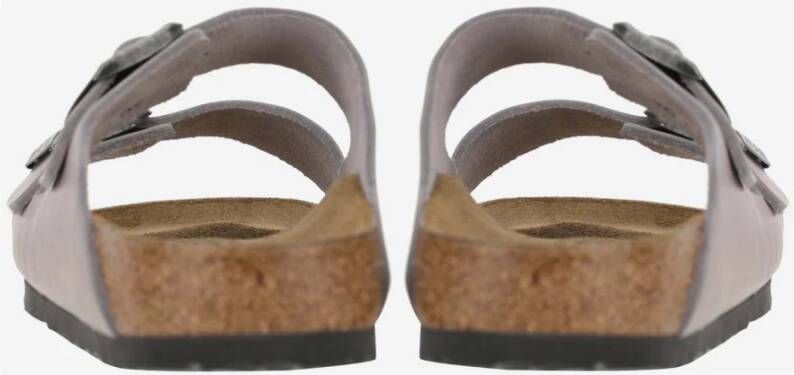 Birkenstock Leren sandaal met dubbele gespsluiting Gray Heren