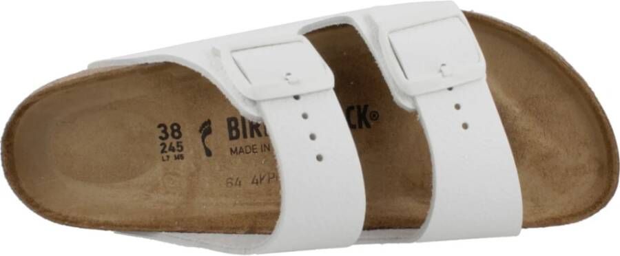 Birkenstock Leren Slides White Heren