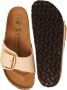 Birkenstock Madrid Big Buckle Rivet Flip Flops Beige Dames - Thumbnail 8