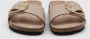 Birkenstock Madrid Narrow Big Buckle Natural Leather Patent High-Shine New Beige - Thumbnail 32