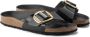 Birkenstock Low-Top Sneakers Sandale Madrid Big Buckle Natural Leather in zwart - Thumbnail 5