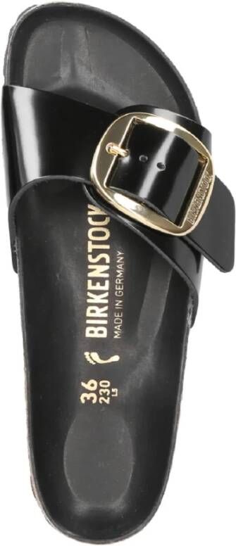 Birkenstock Madrid Lederen Sandalen met Anatomisch Voetbed Black Dames