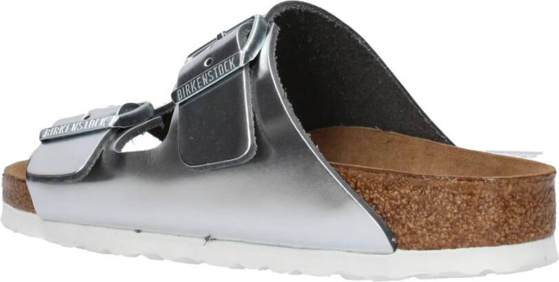 Birkenstock Metallic Leren Sandaal Gray Dames
