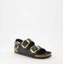BIRKENSTOCK Slippers Dames Milano Big Buckle Dames Maat: 40 Materiaal: Leer Kleur: Zwart - Thumbnail 14
