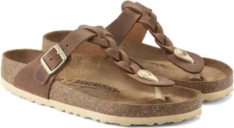 Birkenstock Moderne sandaal met gevlochten leer Brown Dames