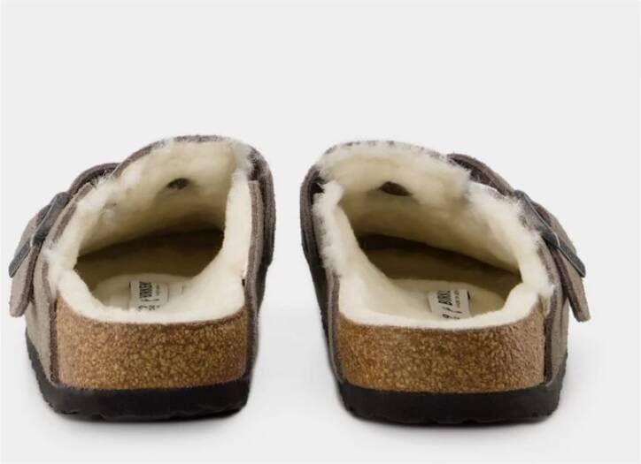 Birkenstock Shearling Mules Wol Stone Coin Grijs Unisex