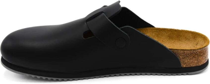 Birkenstock Leren Casual Mules Zwart Heren