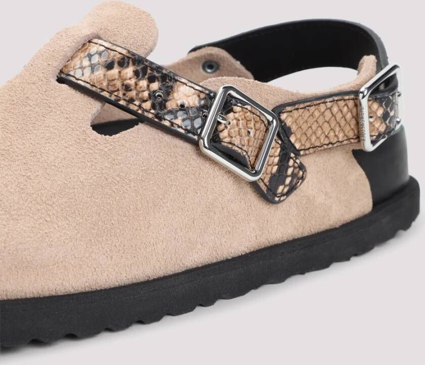 Birkenstock Natuurlijke Slangenstijl Sandalen Beige Dames