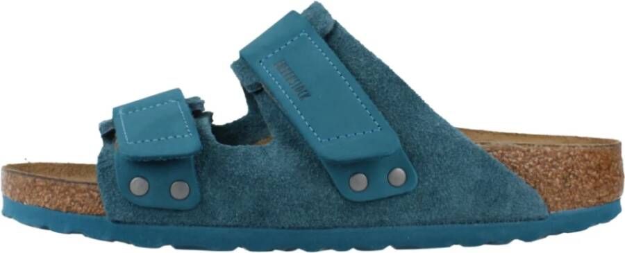 Birkenstock Nubuck Suede Leder Sandalen Blue Heren