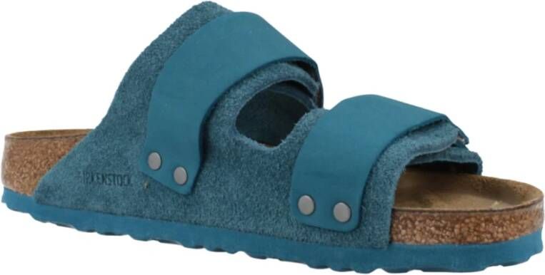 Birkenstock Nubuck Suede Leder Sandalen Blue Heren