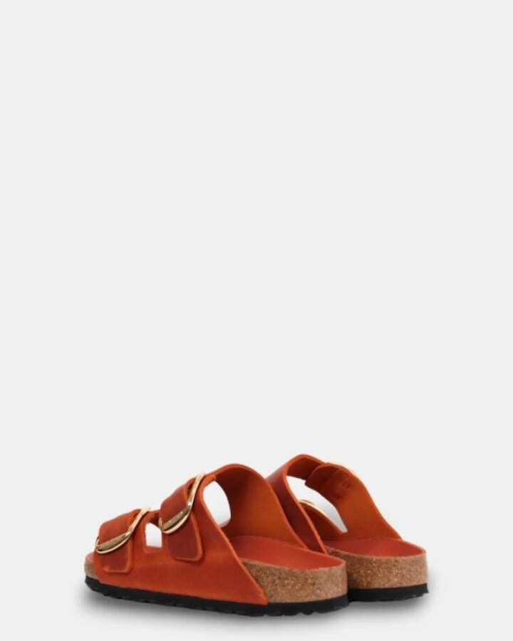 Birkenstock Oranje Leren Sandalen Arizona Stijl Orange Dames