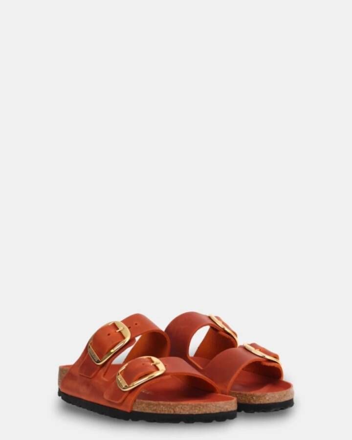 Birkenstock Oranje Leren Sandalen Arizona Stijl Orange Dames