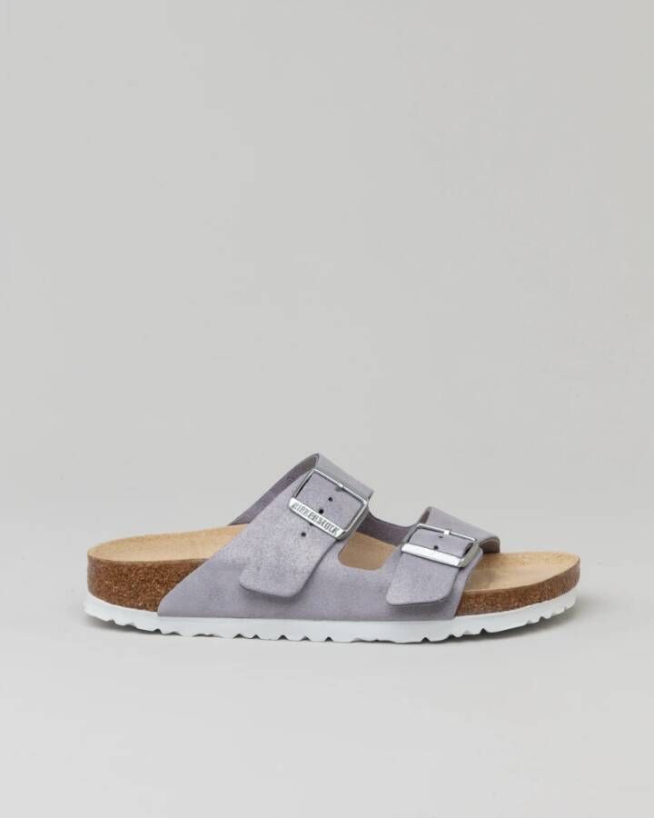 Birkenstock Paarse Glitter Suède Sandaal Purple Dames