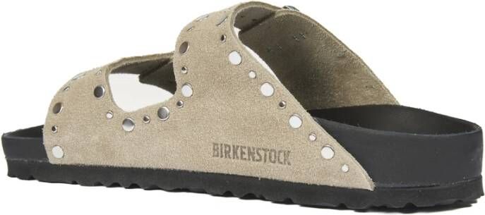 Birkenstock Platte Beige Sandalen met Verstelbare Gespsluitingen Beige Dames