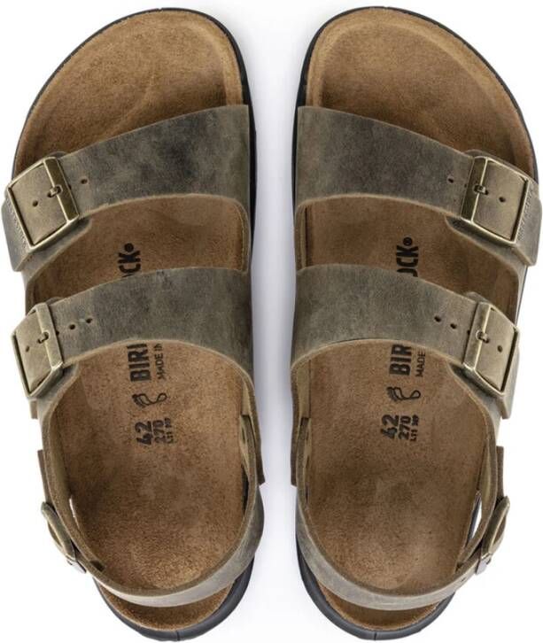 Birkenstock Groene sandalen met blauwe accenten Groen Unisex