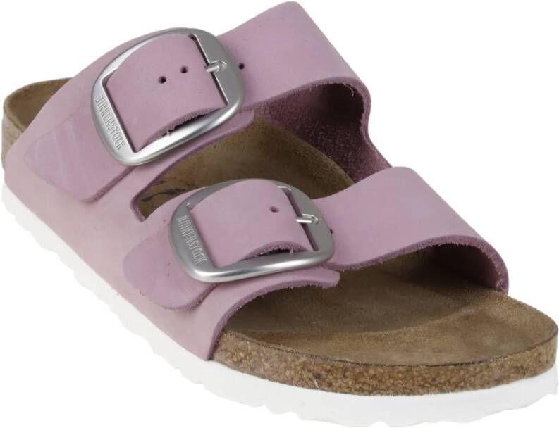 Birkenstock "Platte Leren Sandalen" Roze Dames