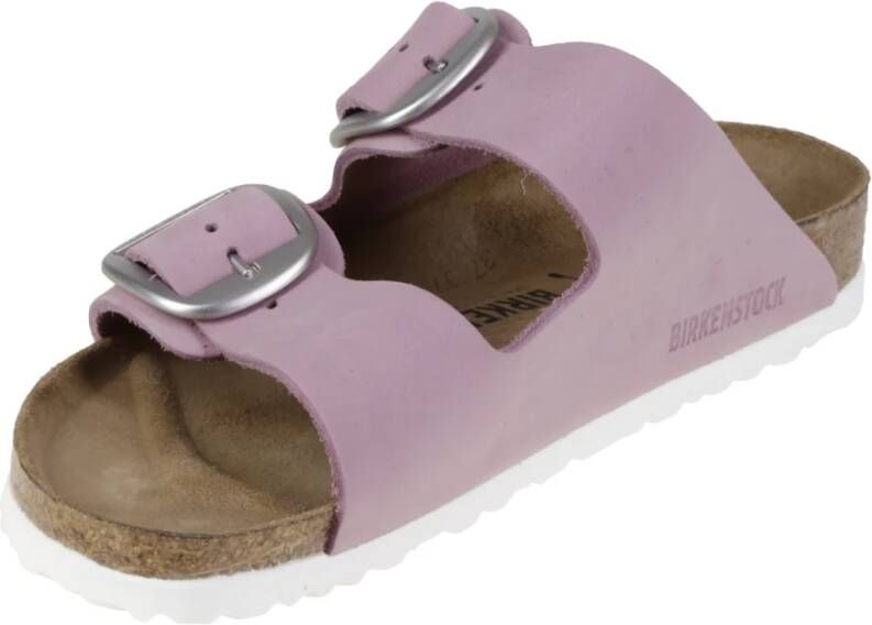 Birkenstock "Platte Leren Sandalen" Roze Dames