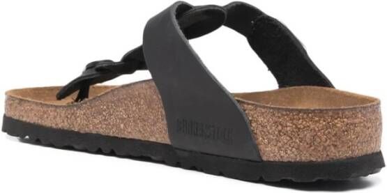 Birkenstock Zwarte Gizeh Open Teen Sandalen Zwart Dames