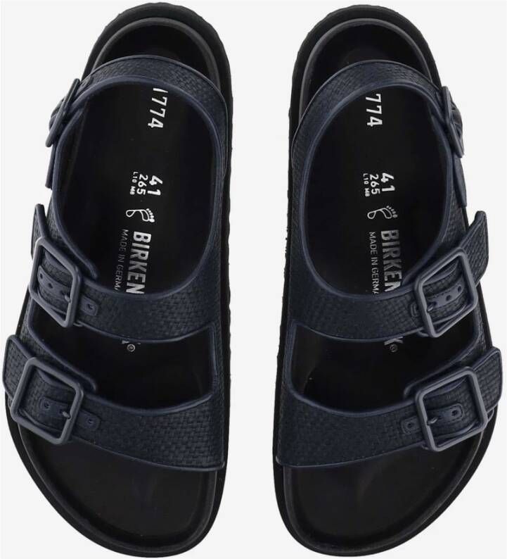 Birkenstock Raffia Sandalen met Lederen Trim Blue Heren