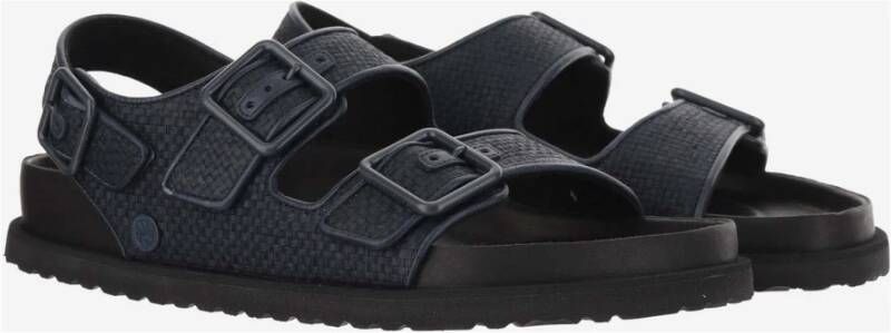 Birkenstock Raffia Sandalen met Lederen Trim Blue Heren
