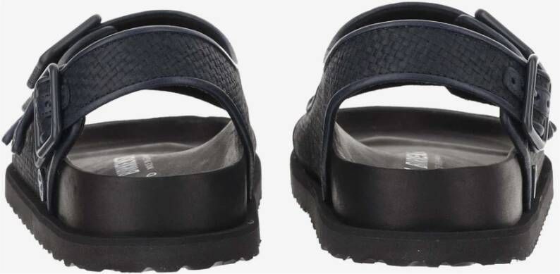 Birkenstock Raffia Sandalen met Lederen Trim Blue Heren