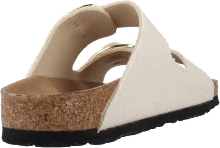 Birkenstock Arizona Big Buckle Rivet Sliders Beige Dames
