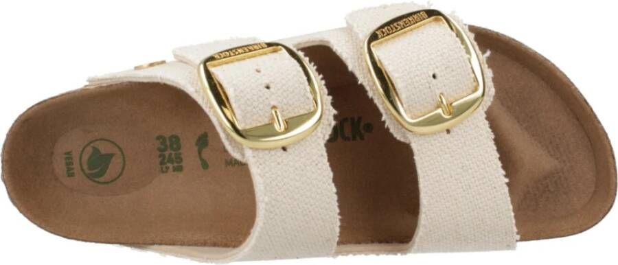 Birkenstock Arizona Big Buckle Rivet Sliders Beige Dames