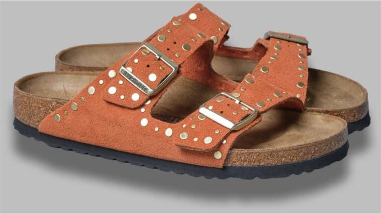 Birkenstock Rivet Dark Rust Suede Sandalen