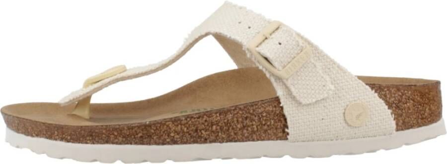 Birkenstock Rivet Logo Textile Slippers Beige Dames