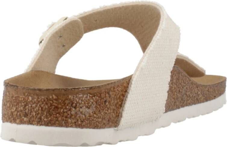 Birkenstock Rivet Logo Textile Slippers Beige Dames